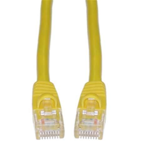 Cat6a Yellow Ethernet Patch Cable Snagless Molded Boot 500 MHz 2 Foot